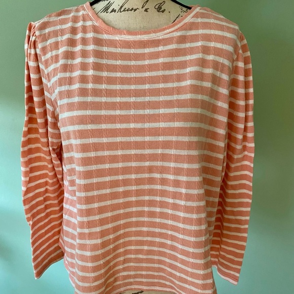 Women’s Croft & Barrow Striped Long-sleeve Sweater Top Size Large - Picture 2 of 6